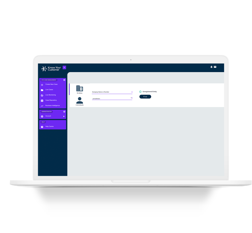 screenshot of Know Your Customer